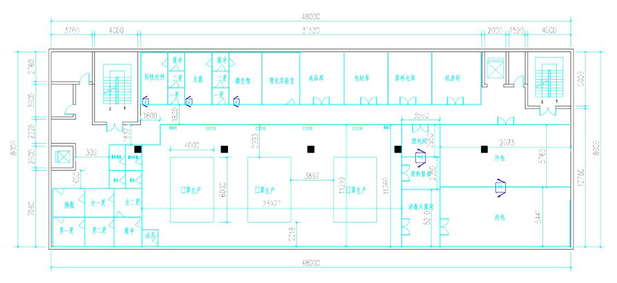 口罩無塵凈化車間設(shè)計圖紙